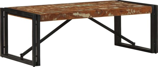 Salongbord flerfarget 100x50x35 cm gjenvunnet heltre