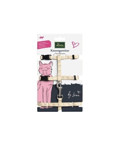 Hunter By Laura Cat harness with line - Beige