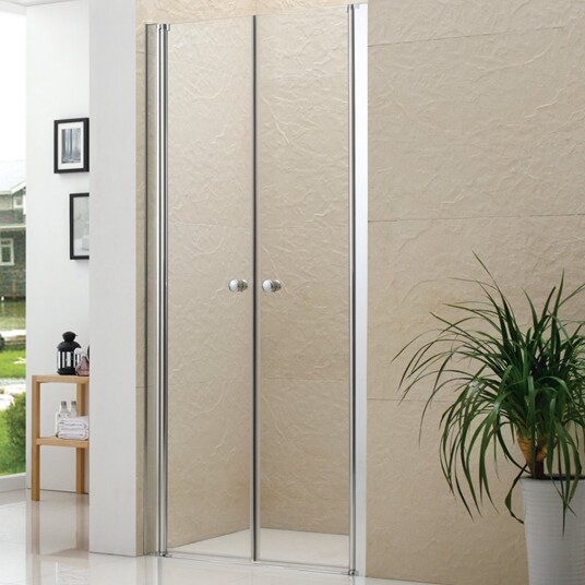 CELESTE DOBBEL NISJEDØR 5MM 80-85X190 CM M/ SIKKERHETSFOLIE, KROM