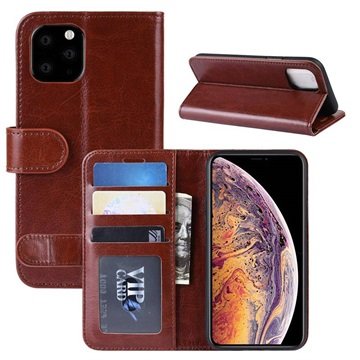iPhone 11 Pro Max Lommebok-deksel med Magnetisk Lukning Brun