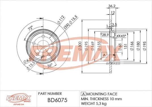 Bremseskive FREMAX BD-6075
