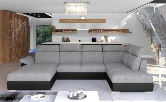 Zoana Sovesofa med Dobbeldivan Grå/Svart Zoana Sovesofa med Dobbeldivan Grå/Svart