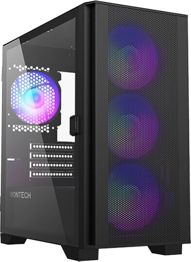 Montech Air 100 ARGB Midi Tower Kabinett med Tempered Glass - Svart Montech Air 100 ARGB Midi Tower Kabinett med Tempered Glass - Svart