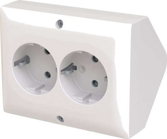Abb Stikkontakt Saga 402Ee-916 2-Veis Hjørneboks