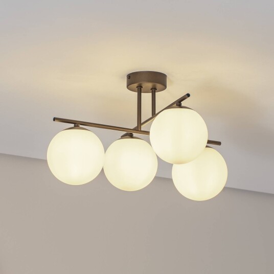 Domiluce Aurora taklampe brun Ø 50 cm 4 lyskilder glass E14