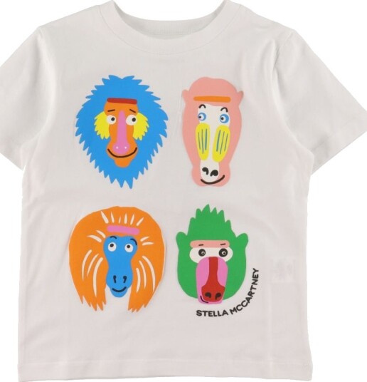 Stella McCartney Kids T skjorte Hvit m. Aper Stella McCartney Kids 8 år 128 T skjorte
