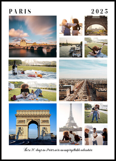 Travel Memories Personalized Photo Collage Plakat Plakat / 40x50cm