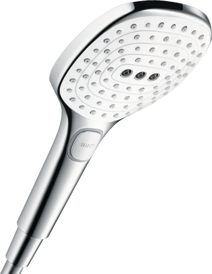 Hansgrohe Raindance Select E hånddusj 120 3jet, hvit/krom Hansgrohe Raindance Select E hånddusj 120 3jet, hvit/krom