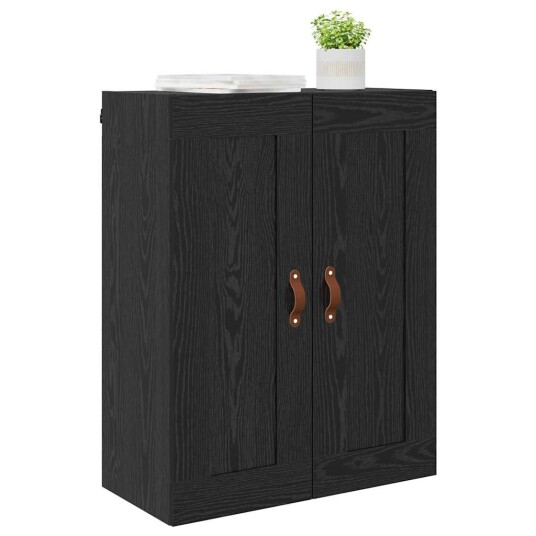 Veggskap Svart Eik 69,5 x 34 x 90 cm Konstruert tre