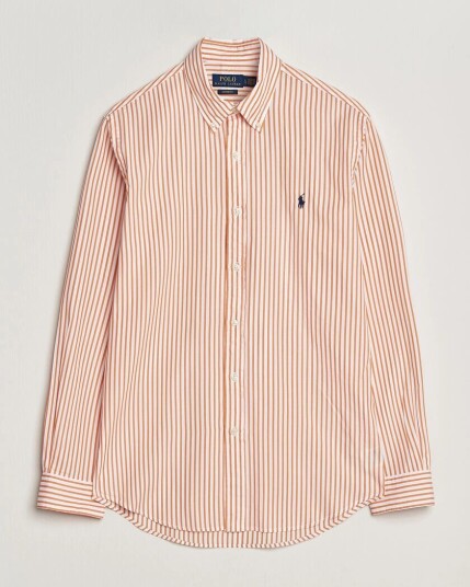 Polo Ralph Lauren Custom Fit Poplin Striped Shirt Kona Orange Polo Ralph Lauren Custom Fit Poplin Striped Shirt Kona Orange
