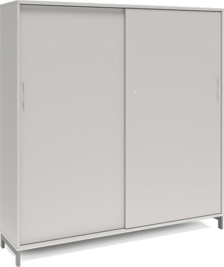 Kontorskab Dna, 1600X1660 Mm, Lys Grå/Hvid, Skydedør 4A4 Kontorskab Dna, 1600X1660 Mm, Lys Grå/Hvid, Skydedør 4A4