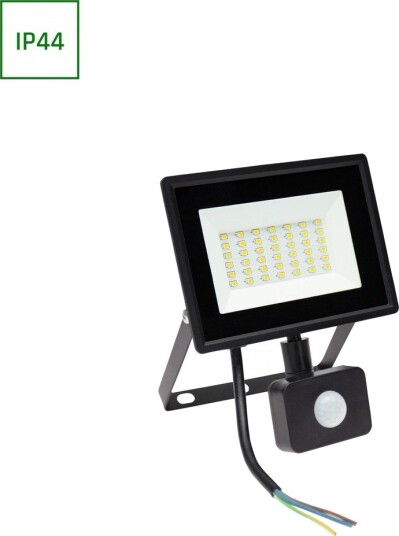Spectrum 30W LED lyskaster med sensor 6000K Kald hvit sort Kulør : Kald