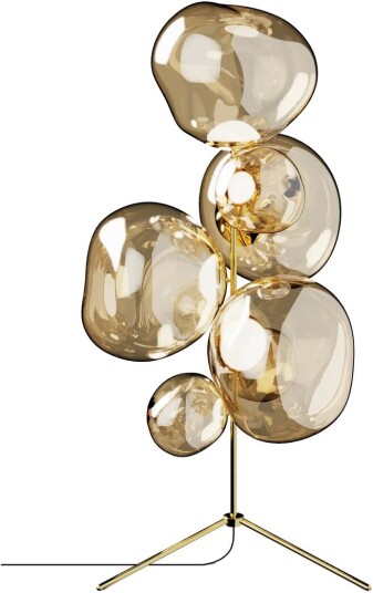 Tom Dixon Melt Floor Chandelier LED Gulvlampe Gold/Black
