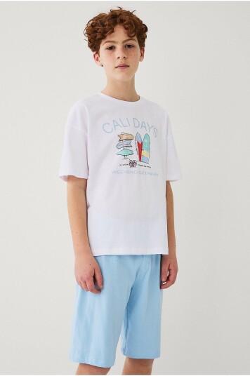 Ellos Collection   Pysjsett med t skjorte og en shorts   Hvit