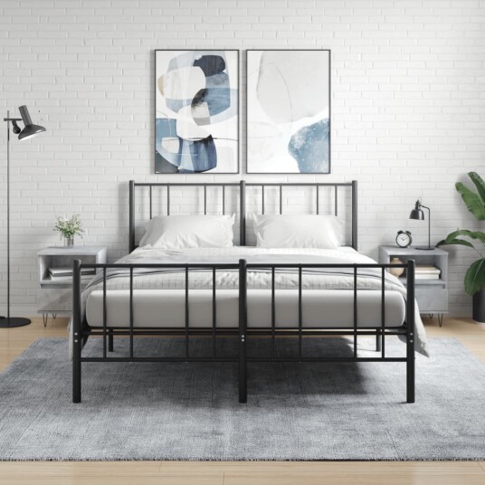 Nattbord 2 stk betonggrå 40x35x50 cm konstruert tre 8721012110120