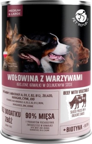 Pet Republic Dog Can Grøntsaker Saus Beef 8 1250 G