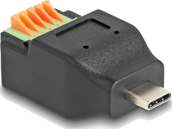 Delock Usb Adapter 5 Pins Terminalblokk Til Usb C Hann Usb 2.0 Svart