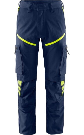 Fristads Stretch bukser 2653 LWS Marineblå / Hi Vis Gul D92 Fristads Stretch bukser 2653 LWS Marineblå / Hi Vis Gul D92