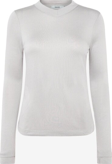 Reiss Brody Long Sleeve Top LIGHT GREY XS