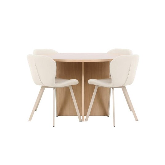 Spisegruppe Venture Home Strada Ø120 cm med 4st Lilja Spisestoler