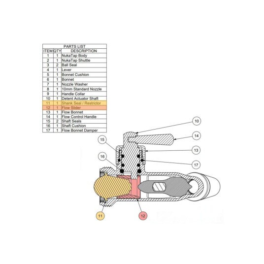 Nukatap FC - Gen2 Retrofit Upgrade Reservedel for Nukatap Flow Control
