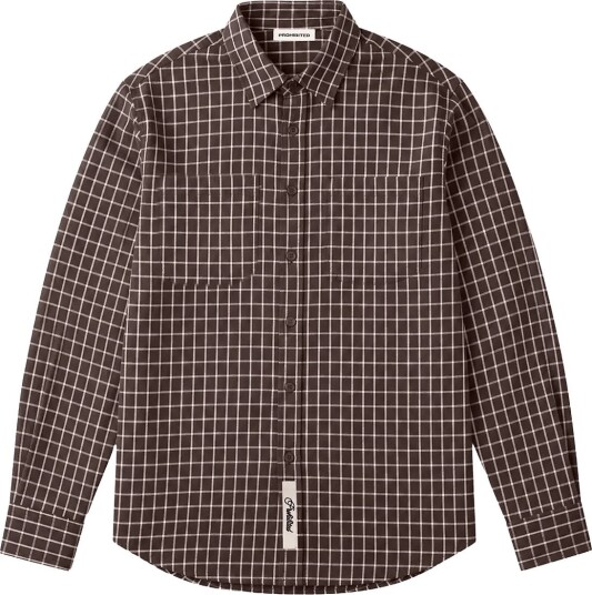 Prohibited Seasoned Flannel Shirt   Brown   XL
