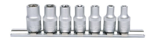 Ks Tools 911.4355 Støpselsett 1/4" 7 Hoder Kromvanadiumstål Håndverktøy