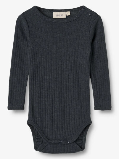 Wheat Wool Silk Body Long Sleeve Lucca Blå 68 Wheat Wool Silk Body Long Sleeve Lucca Blå 68