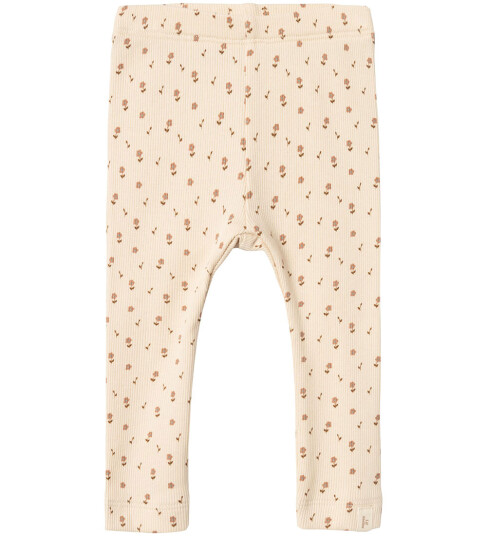 Lil Atelier Lil' Atelier Leggings NbfGago Noos Tåke m. Blomster 1½ år (86) Leggings Beige