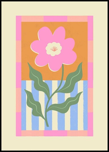 Pink Abstract Flower Plakat Plakat / 30x40cm
