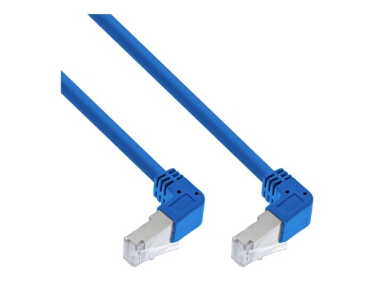 Inline Koblingskabel Rj 45 Hann Vinklet Nedover Til Rj 45 Hann Vinklet Nedover 3.43 M 6 Mm S/Ftp Pimf Cat 6 Formstøpt Rund Blå S 76602BU 3.43