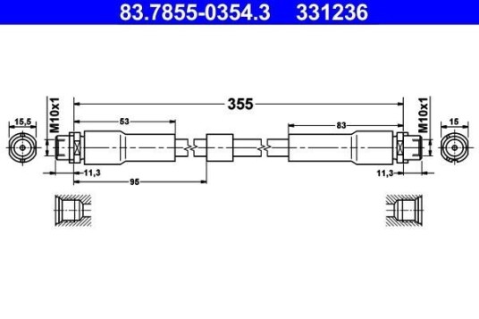 Bremseslange ATE 83.7855 0354.3 Bremseslange ATE 83.7855 0354.3