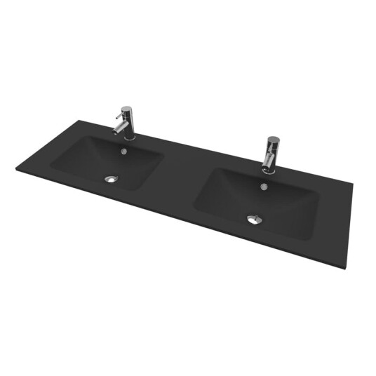 Vikingbad LEA D46 Glas Møbel Svart Matt 140cm Dobbel Vikingbad LEA D46 Glas Møbel Svart Matt 140cm Dobbel