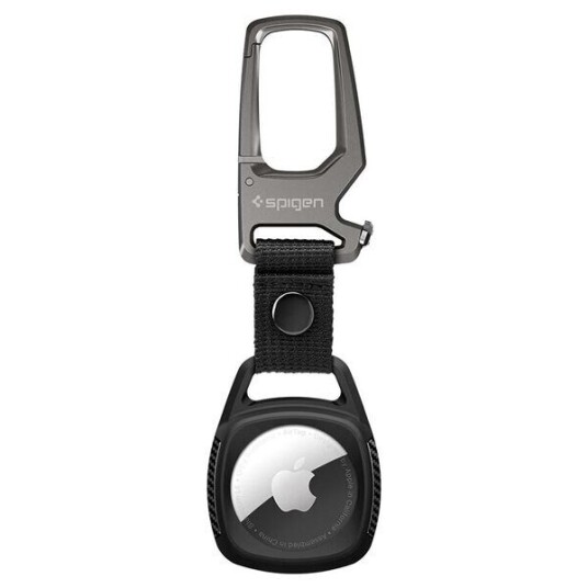 Spigen Rugged Armor AirTag Deksel med Karabinkrok - Svart