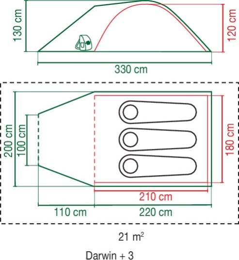 Coleman Darwin 3+ Kuppeltelt for 2-3 personer Grå/Grønn Coleman Darwin 3+ Kuppeltelt for 2-3 personer Grå/Grønn
