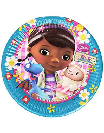 8 stk Papptallerkener 19 cm Doc McStuffins