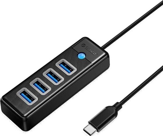 Orico PW4U C3 USB C 4x USB A 3.0 hub svart