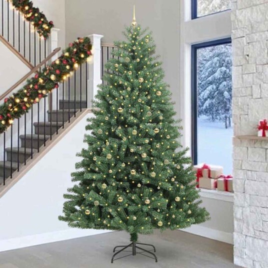 Kunstig sammensatt juletre grønn 300 cm PVC og metall