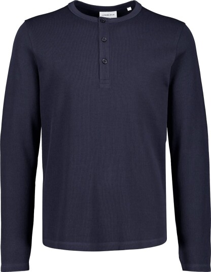 Lindbergh Basic Granddad Tee L/S   NAVY   3XL