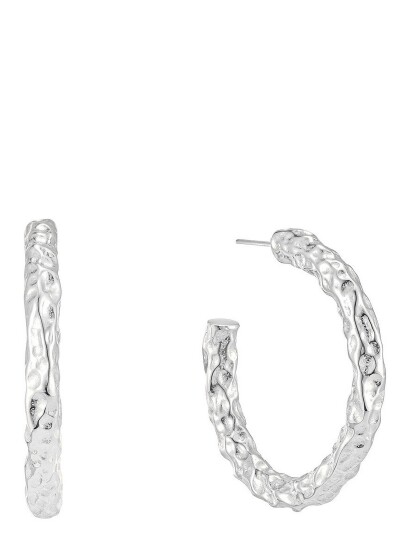 Bud to rose Ridge Large Hoop Earring Gold Silver ONE SIZE Bud to rose Ridge Large Hoop Earring Gold Silver ONE SIZE