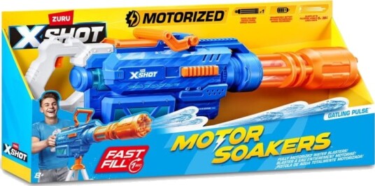 X-Shot Vannpistol Motorisert 1650 ml Gatling Pulse X-SHOT OneSize Leketøy Blå Hvit Oransje X-Shot Vannpistol Motorisert 1650 ml Gatling Pulse X-SHOT OneSize Leketøy Blå Hvit Oransje