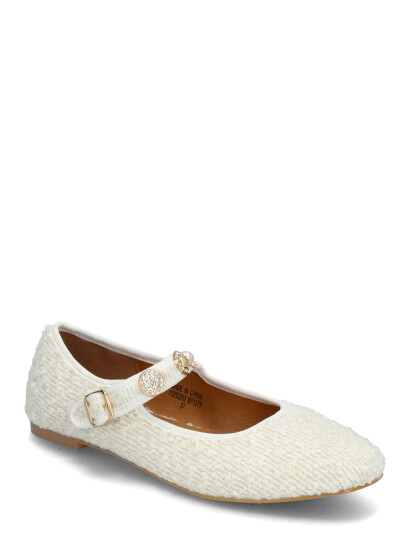 Bianco Bialilja Trimmed Mary Jane Textile - White - 37