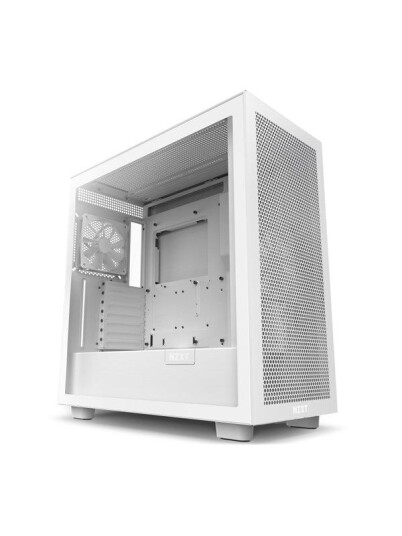 NZXT H7 Flow Midi Tower Kabinett - Hvit med Herdet Glass og USB Type-C NZXT H7 Flow Midi Tower Kabinett - Hvit med Herdet Glass og USB Type-C