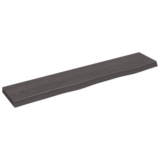 vidaXL Vegghylle m?rkegr? 100x20x4 cm behandlet heltre eik