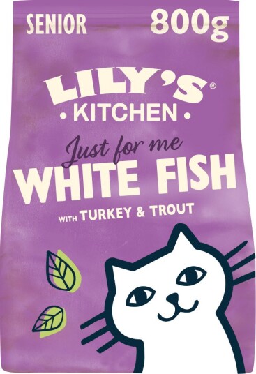 Lily's Kitchen tørrfôr Senior Cat hvit & kalkun fisk 800 g