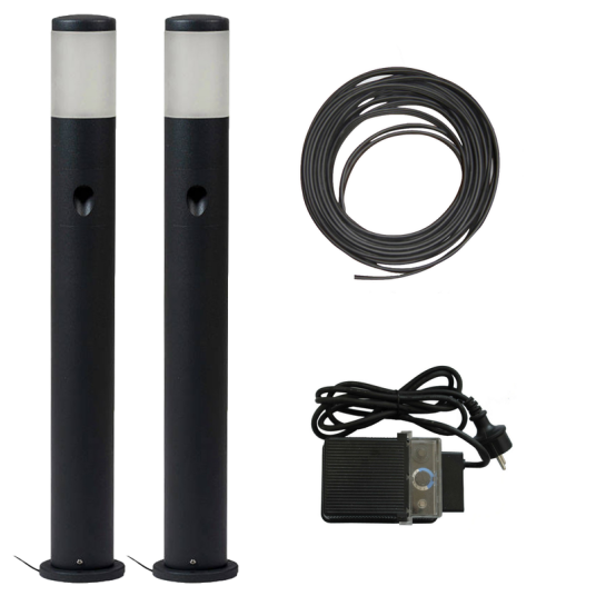 Koksgrå LED-stolpe m/sidelys 75cm Tilpasset sett