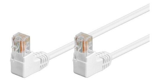 Pro Cat 5e Nettverkskabel 3 m 90° Vinklet U/UTP Hvit Pro Cat 5e Nettverkskabel 3 m 90° Vinklet U/UTP Hvit