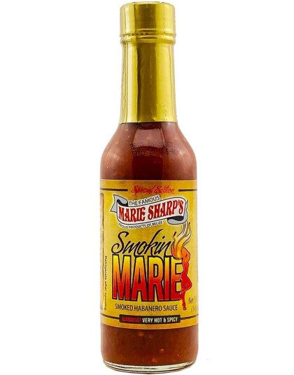 Marie Sharp"s Smokin" Marie Kjempesterk Habanerosaus med Røkt Smak 148 ml Marie Sharp"s Smokin" Marie Kjempesterk Habanerosaus med Røkt Smak 148 ml