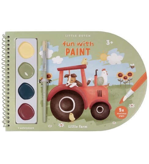 Little Dutch Little Dutch - Vandfarve Malebog Little Farm - Green - ONE SIZE