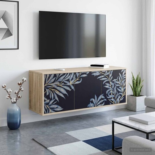 vidaXL Vegghengt TV skap DOKKUM 102 x 33 x 40 cm Sonoma eik